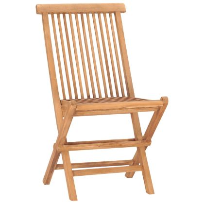 Сгъваем трапезен комплект с възглавници, 3 части, тик масив