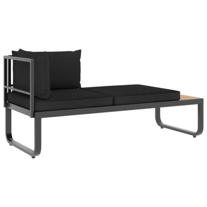 Градински ъглов комплект с възглавници, 4 части, алуминий и WPC