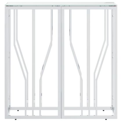 Конзолна маса 70x30x70 cм неръждаема стомана и стъкло