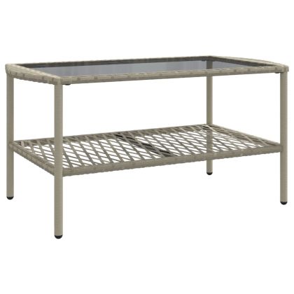 Градински комплект с възглавници, 4 части, светлосив полиратан