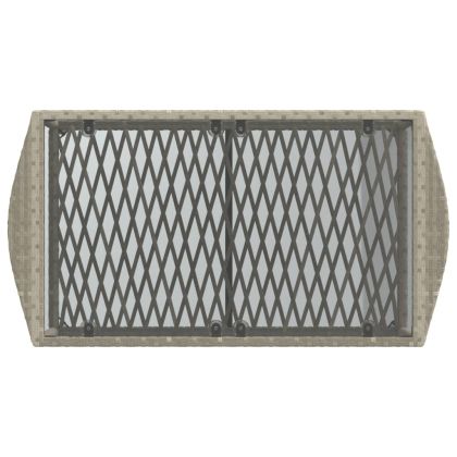 Градински комплект с възглавници, 4 части, светлосив полиратан