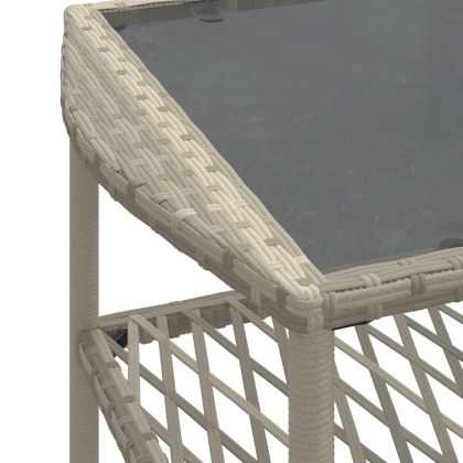 Градински комплект с възглавници, 4 части, светлосив полиратан