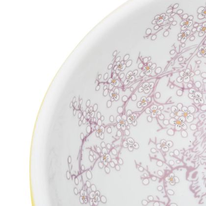 Мивка за плот, бяло и жълто, кръгла, Φ41x14 см, керамика