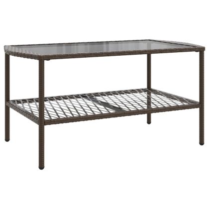 Градински комплект с възглавници, 4 части, кафяв, полиратан