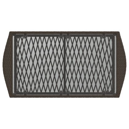 Градински комплект с възглавници, 4 части, кафяв, полиратан