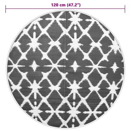 Килим за открито, ARAKIL синьо и бяло, Ø120 см, PP