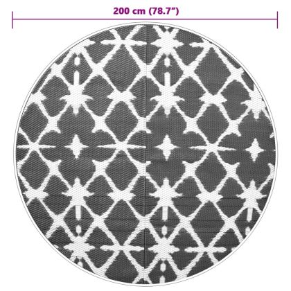 Килим за открито, ARAKIL синьо и бяло, Ø200 см, PP
