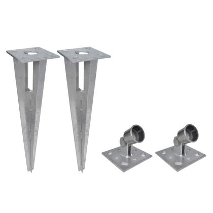 Оградна мрежа с колове и клинове поцинкована стомана 25x1,25 м