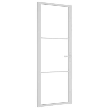 Интериорна врата 76x201,5 см бяла ESG стъкло и алуминий