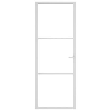 Интериорна врата 76x201,5 см бяла ESG стъкло и алуминий