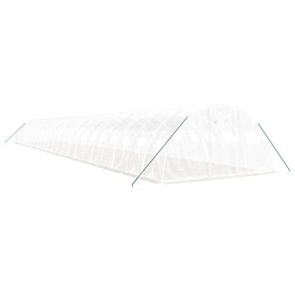 Оранжерия със стоманена рамка бяла 96 м² 24x4x2 м