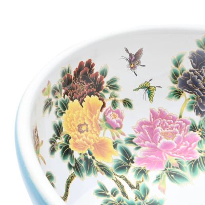 Мивка за плот, многоцветна, кръгла, Φ41x14 см, керамика