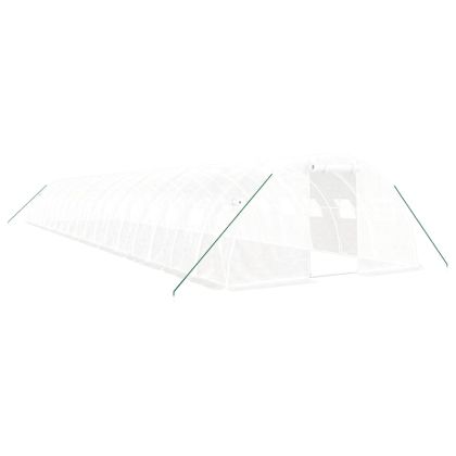 Оранжерия със стоманена рамка бяла 72 м² 18x4x2 м