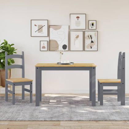 Трапезни столове 2 бр сиви 40x46x99 см бор масив