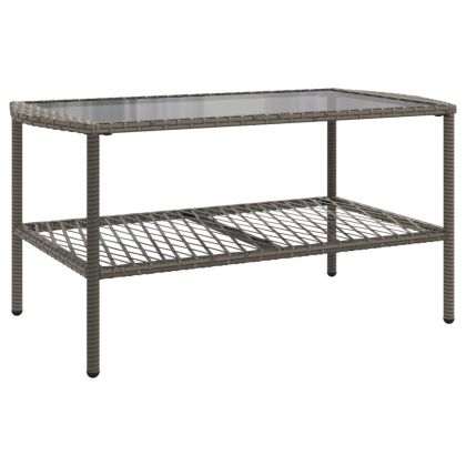 Градински диван с възглавници от 4 части сив полиратан