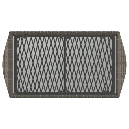 Градински диван с възглавници от 4 части сив полиратан