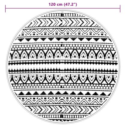 Килим за открито, ARAKIL черен, Ø120 см, PP