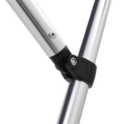 Тента за лодка, 4 дъги, сива, 243x196x137 см