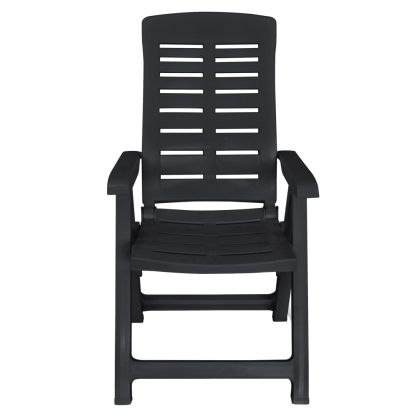 Градински трапезен комплект, 11 части, пластмаса, антрацит