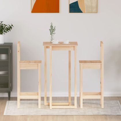 Бар комплект от 3 части, масивна борова дървесина