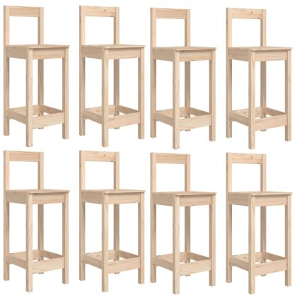 Градински бар комплект от 9 части, масивна борова дървесина