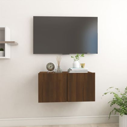 Висящи ТВ шкафа, кафяв дъб, 60x30x30 см, инженерно дърво
