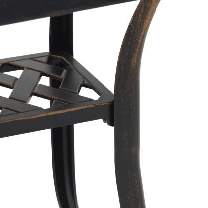 Градинска маса, бронз, 53x53x53 см, лят алуминий