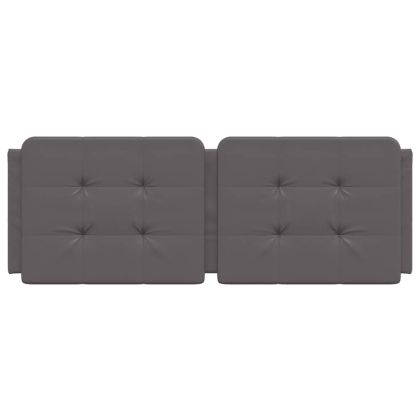 Мека табла за легло Zadar, сива, 120 см, изкуствена кожа