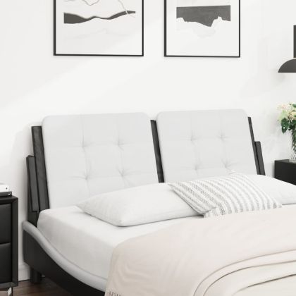 Мека табла за легло, бяла и черна, 140 см, изкуствена кожа