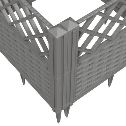 Градинска кашпа с колчета, светлосива, 123,5x43,5x43,5 см, PP