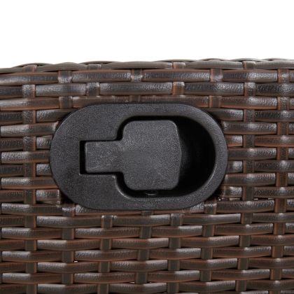 Накланящи градински столове с подложка 2 бр, кафяв, полиратан