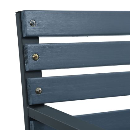 Градински столове 2 бр сив чам масив прахово боядисана стомана