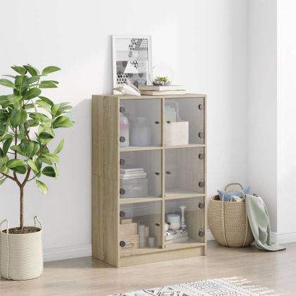 Висок шкаф, Дъб сонома, 68x37x109 см, инженерно дърво