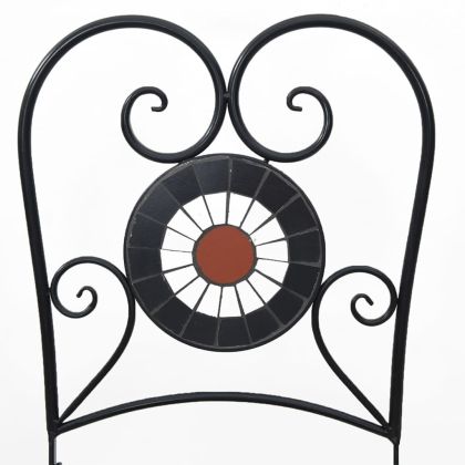 Бистро столове, сгъваеми, 2 бр, теракота-бели, керамика