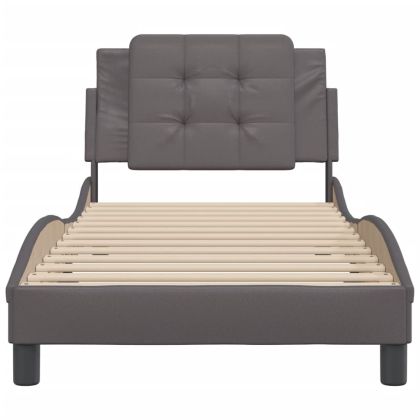 Рамка за легло без матрак Zadar, сива, 90x200 см, изкуствена кожа