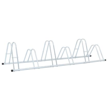 Стойка за 6 велосипеда подова свободностоящ поцинкована стомана