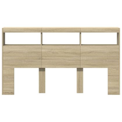 Табла шкаф с LED, сонома дъб, 180x17x102 см