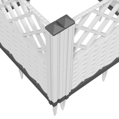 Градинска кашпа с колчета, бяла, 43,5x43,5x43,5 см, PP