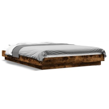 Рамка за легло, опушен дъб, 140x200 см, инженерно дърво