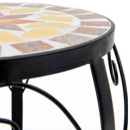 Стойки за растения, 3 бр, теракота и бяло, керамика