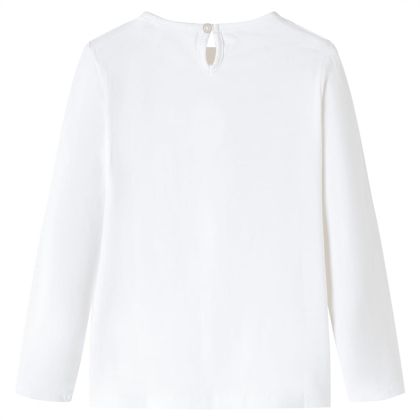 Детска тениска с дълъг ръкав, екрю, 128