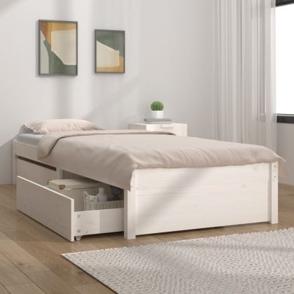 Рамка за легло с чекмеджета бяло 75x190 см Small Single