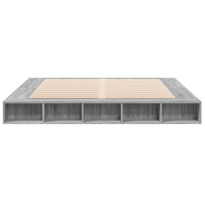 Рамка за легло, сив сонома, 200x200 см, инженерно дърво