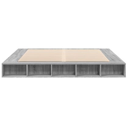 Рамка за легло, сив сонома, 180x200 см, инженерно дърво