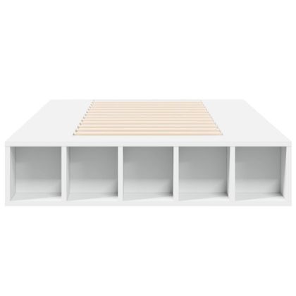 Рамка за легло, бяла, 90x200 см, масивно дърво