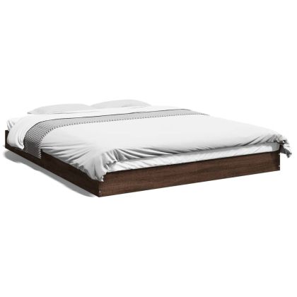 Рамка за легло, кафяв дъб, 160x200 см, инженерно дърво