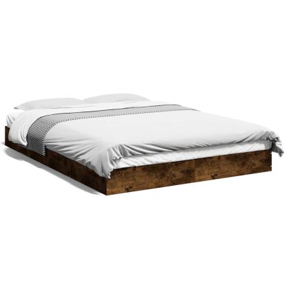 Рамка за легло, опушен дъб, 140x190 см, инженерно дърво