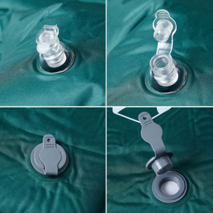 Самонадуваем дюшек за къмпинг с възглавница за 1 човек зелен