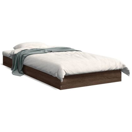 Рамка за легло, кафяв дъб, 75x190 см, инженерно дърво