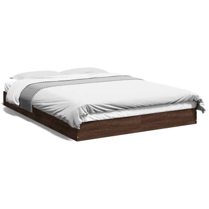 Рамка за легло, кафяв дъб, 120x200 см, инженерно дърво